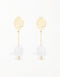 Lustrous Quartz Illusion Drop Earrings - 18K Gold Plating