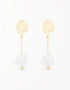 Lustrous Quartz Illusion Drop Earrings - 18K Gold Plating