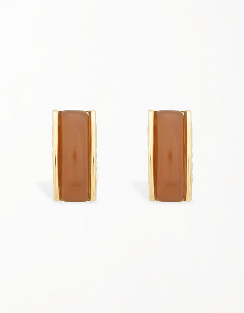 Vintage Charm Resin Studs 18k Gold Plated Stylish Design