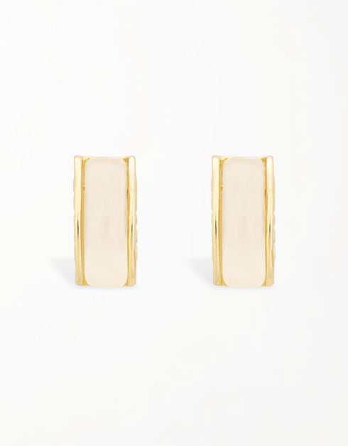 Vintage Charm Resin Studs 18k Gold Plated Stylish Design