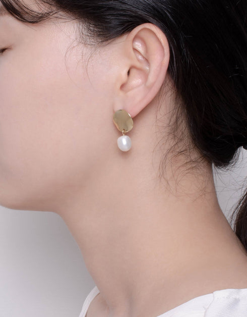 Pearlescent Harmony Drop Earrings - Serene Freshwater Pearl