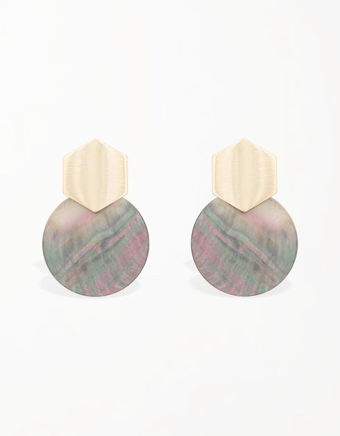 Aurora Hex Elegance Drop Earrings - 18-Karat Gold Plating