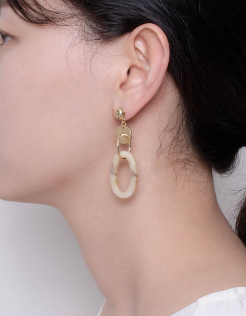 Golden Ovation Double Hoop Drop Earrings - 18K Gold Plated