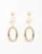 Golden Ovation Double Hoop Drop Earrings - 18K Gold Plated