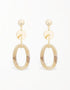 Golden Ovation Double Hoop Drop Earrings - 18K Gold Plated