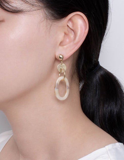 Golden Ovation Double Hoop Drop Earrings - 18K Gold Plated