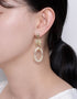 Golden Ovation Double Hoop Drop Earrings - 18K Gold Plated