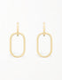时尚金色椭圆形 Harmony 吊式耳环