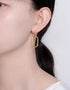 时尚金色椭圆形 Harmony 吊式耳环