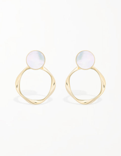 18K 金 Aurora 暮光圈形吊式耳环