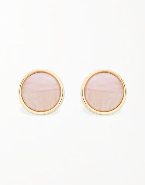 Peach Quartz Essence Stud Earrings: A Touch of Understated Elegance