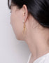 Moonlit Pearl & Golden Waves Drop Earrings