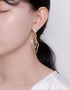 Moonlit Pearl & Golden Waves Drop Earrings