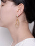 Moonlit Pearl & Golden Waves Drop Earrings