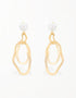 Moonlit Pearl & Golden Waves Drop Earrings