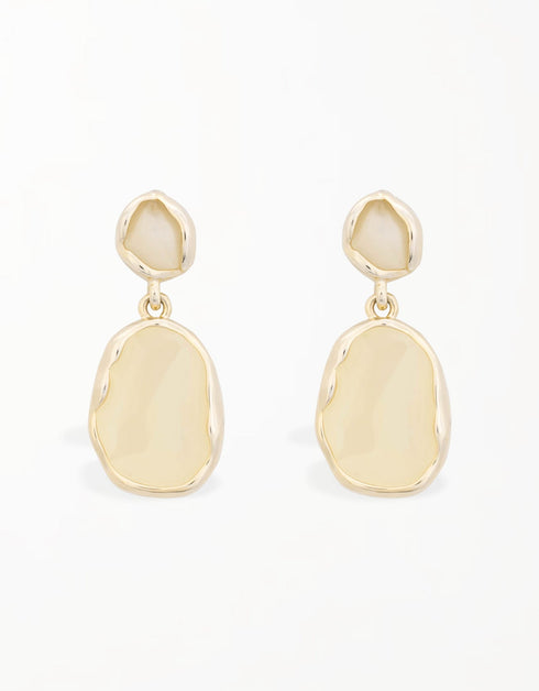 米色树脂 Oasis 吊式耳环