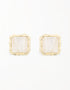 Sun-Kissed Mosaic Quartz Studs - Handcrafted Korean Artistry