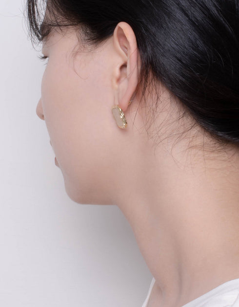 Sun-Kissed Mosaic Quartz Studs - Handcrafted Korean Artistry