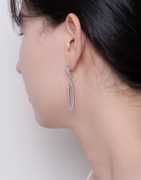 辐射光环立方氧化锆吊式耳环