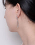 辐射光环立方氧化锆吊式耳环