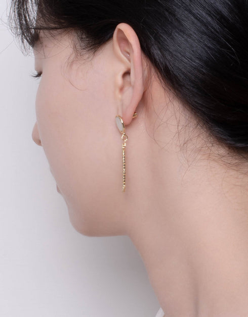 辐射光环立方氧化锆吊式耳环