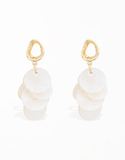 石英簇蛋圈吊式耳环