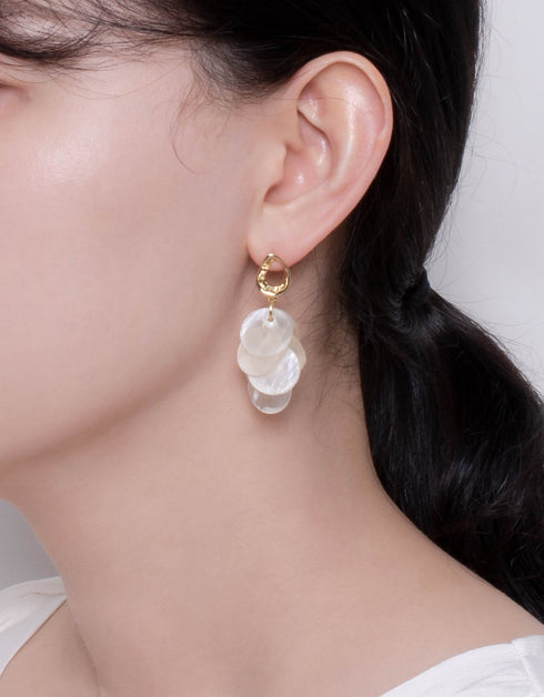 石英簇蛋圈吊式耳环
