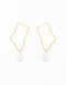 Elegant Pearl Droplet Geometric Earrings - 18K Gold Plated