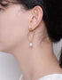 Elegant Pearl Droplet Geometric Earrings - 18K Gold Plated