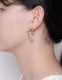 Chic Harmony: Twisted Gold & Gradient Resin Hoop Drop Earrings
