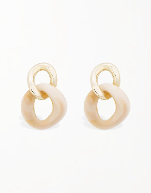 Chic Harmony: Twisted Gold & Gradient Resin Hoop Drop Earrings