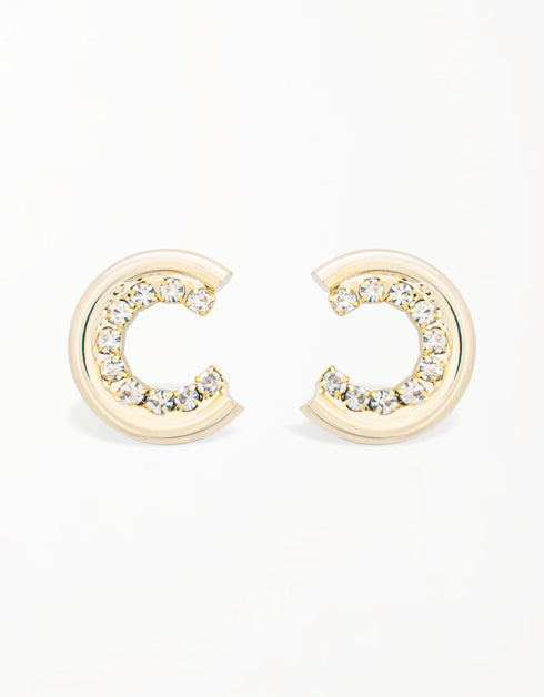 Lumina 新月形镀金氧化锆耳钉