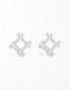 Trendsetter Cubic Zirconia Studs: Sparkling Hashtag Design