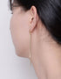 Gilded Elegance Cubic Zirconia Box Chain Shoulder Duster Earrings