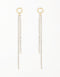 Gilded Elegance Cubic Zirconia Box Chain Shoulder Duster Earrings