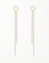 Gilded Elegance Cubic Zirconia Box Chain Shoulder Duster Earrings