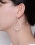 光芒四射泪珠氧化锆链式耳环