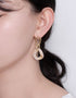 Sunset Hues Resin Hoop Drop Earrings - Elegant Design