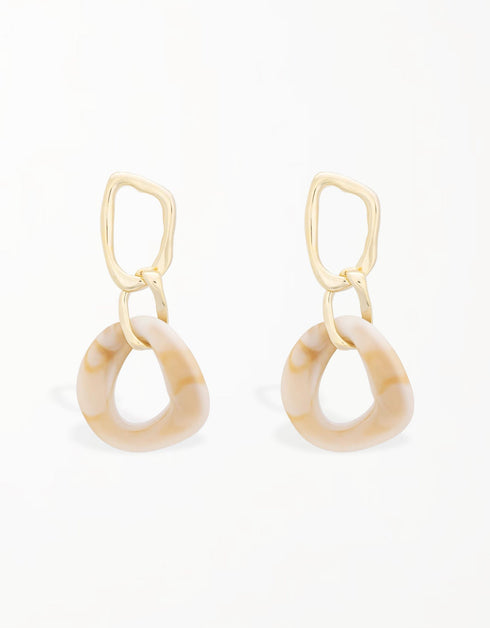 Sunset Hues Resin Hoop Drop Earrings - Elegant Design