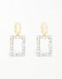 Golden Glamour Square Zirconia Drop Earrings by Percocero