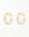Organic Elegance Wavy Oval Hoop Stud Earrings - Handcrafted