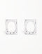 Textured Chic Rectangular Hoop Stud Earrings - Nickel-Free