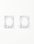 Textured Chic Rectangular Hoop Stud Earrings - Nickel-Free