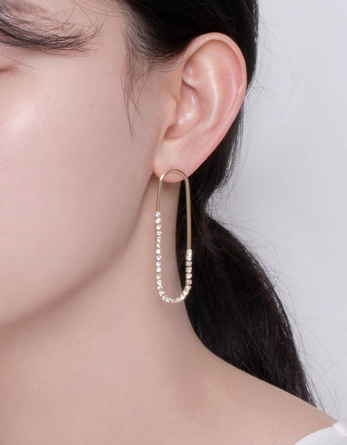 Kübik Zirkon Elegance Halka Damla Küpe