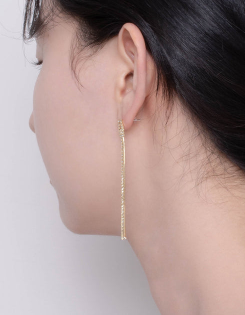 闪闪发光的矩形环形链吊式耳环