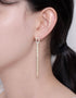 闪闪发光的矩形环形链吊式耳环