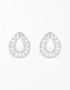 Radiant Teardrops Hoop Studs with Tapered Baguette CZ