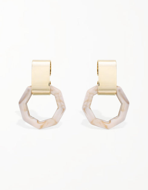 Geometric Glamour Octagonal Hoop Drop Earrings