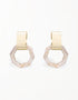 Geometric Glamour Octagonal Hoop Drop Earrings