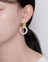 Geometric Glamour Octagonal Hoop Drop Earrings